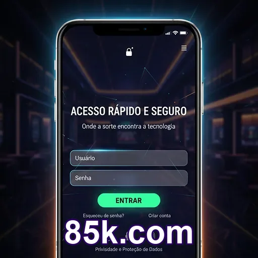 Tela do app 85k.com com partidas curtas no celular