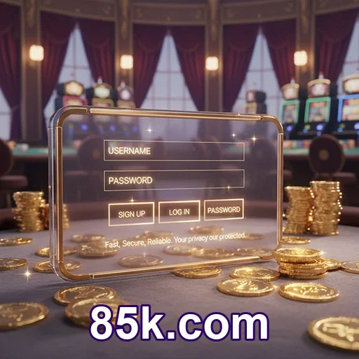 Login rápido no mobile da 85k.com pelo celular