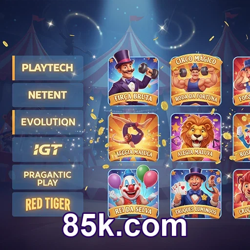 Interface da plataforma 85k.com leve no celular