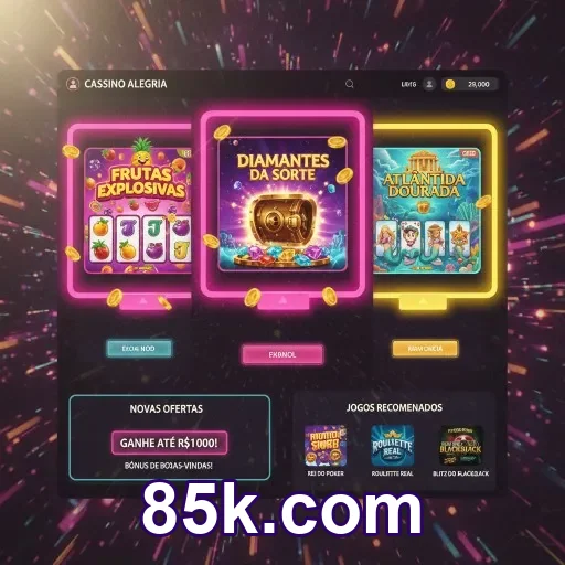 Cards das promoções atuais no 85k.com com regras